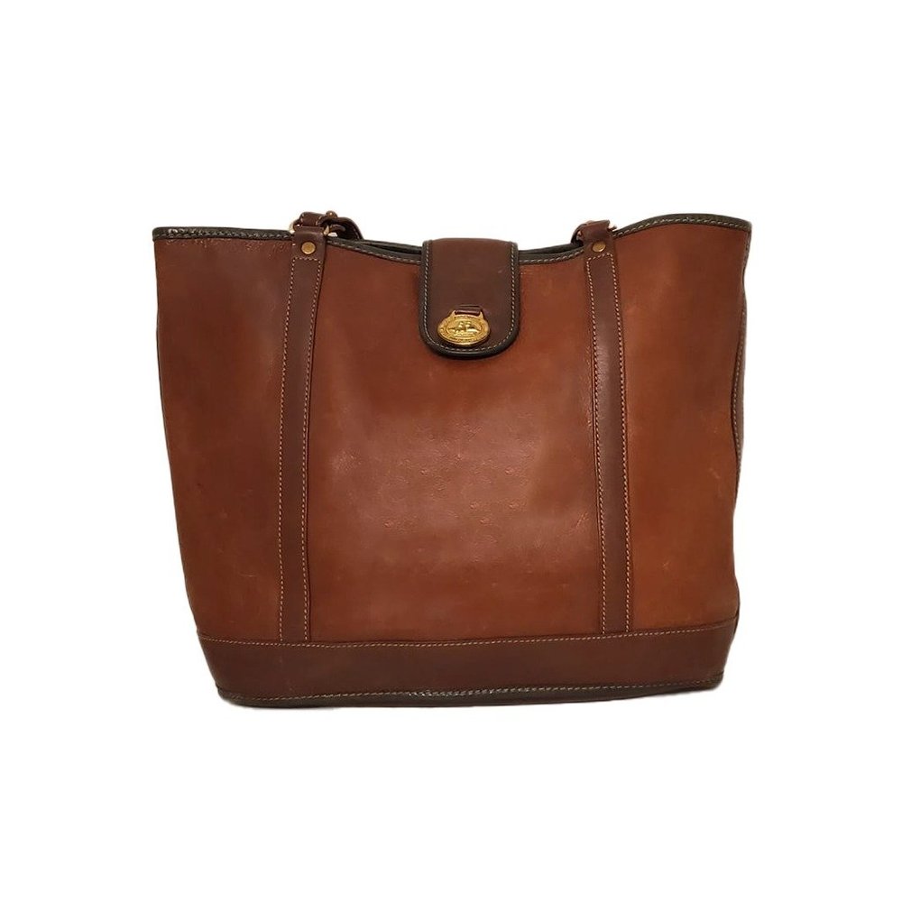 BRAHMIN Vintage Leather Tote in Cognac